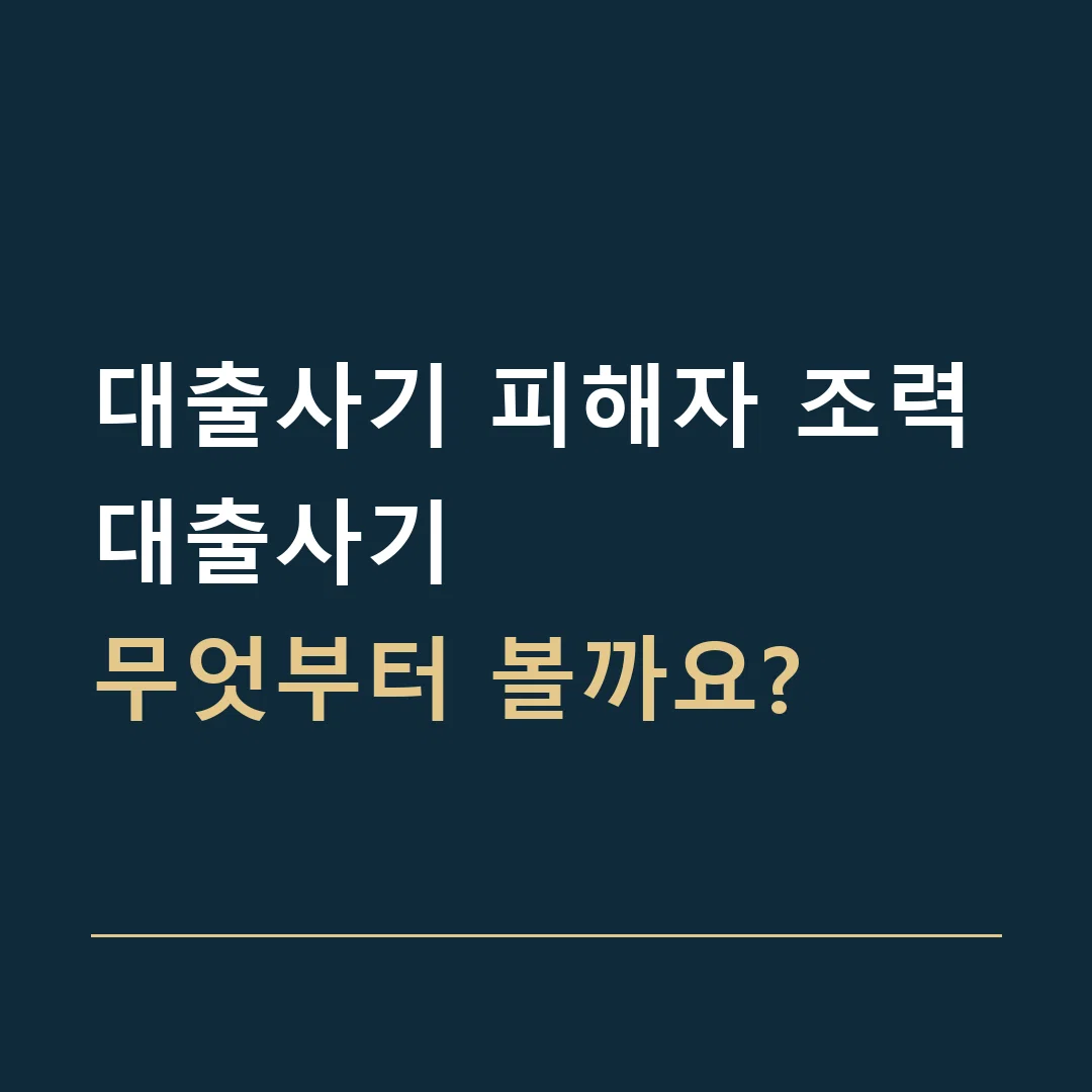 대출사기 피해자 조력 · 대출사기
무엇부터 볼까요?