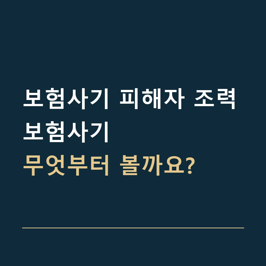 보험사기 피해자 조력 · 보험사기
무엇부터 볼까요?
