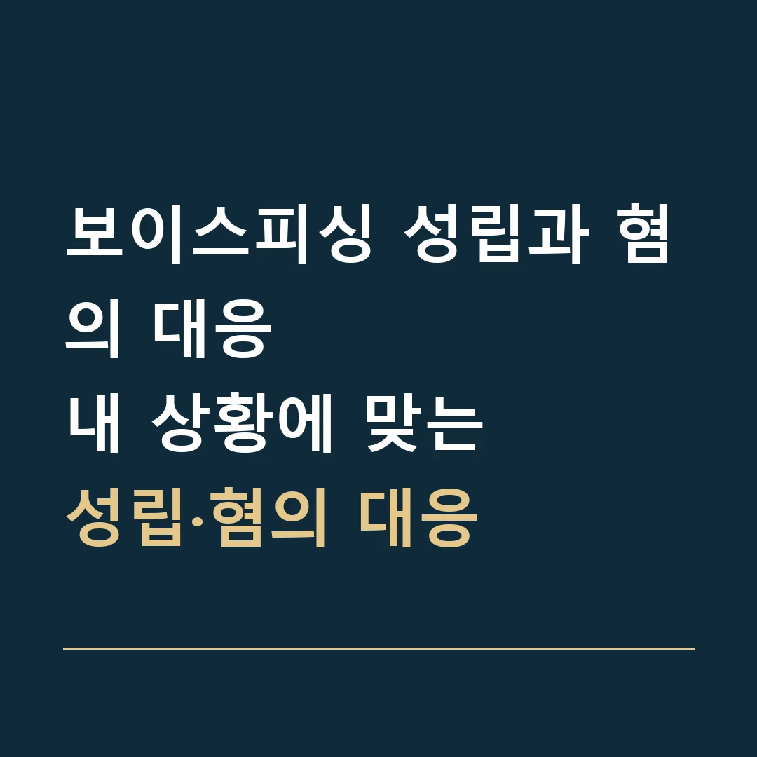 보이스피싱 성립과 혐의 대응 · 내 상황에 맞는
성립·혐의 대응