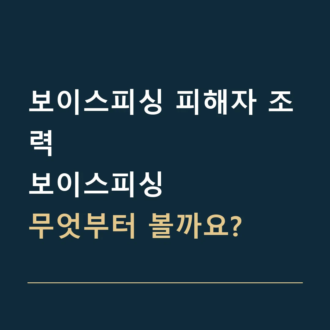 보이스피싱 피해자 조력 · 보이스피싱
무엇부터 볼까요?