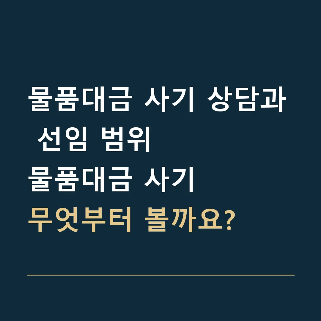 물품대금 사기 상담과 선임 범위 · 물품대금 사기
무엇부터 볼까요?