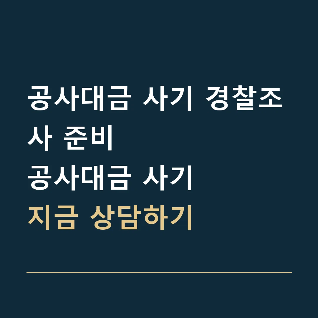 공사대금 사기 경찰조사 준비 · 공사대금 사기
지금 상담하기
