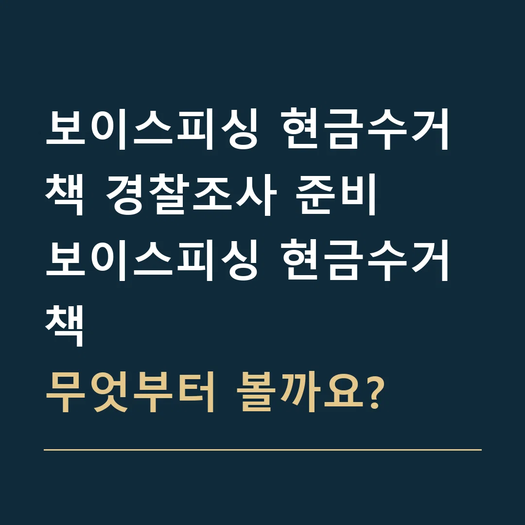 보이스피싱 현금수거책 경찰조사 준비 · 보이스피싱 현금수거책
무엇부터 볼까요?