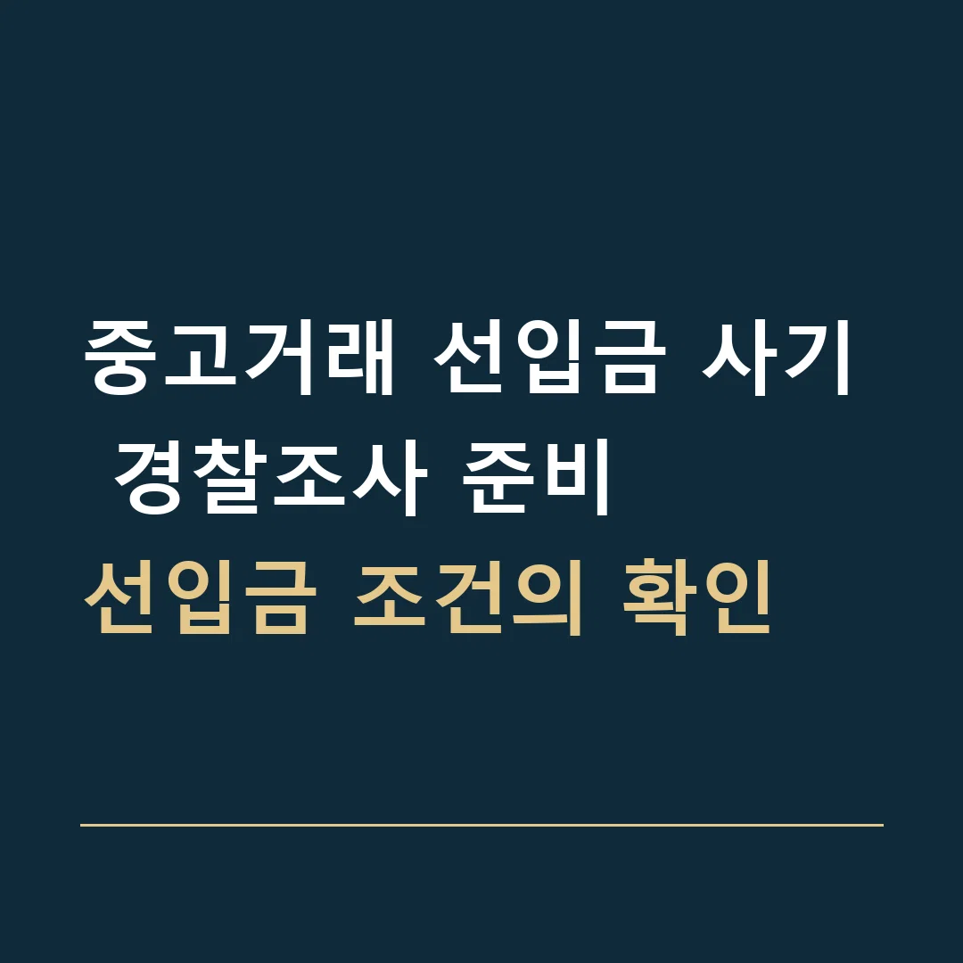 중고거래 선입금 사기 경찰조사 준비 · 선입금 조건의 확인