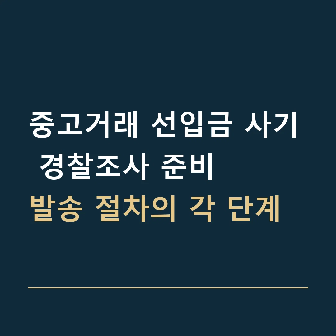 중고거래 선입금 사기 경찰조사 준비 · 발송 절차의 각 단계