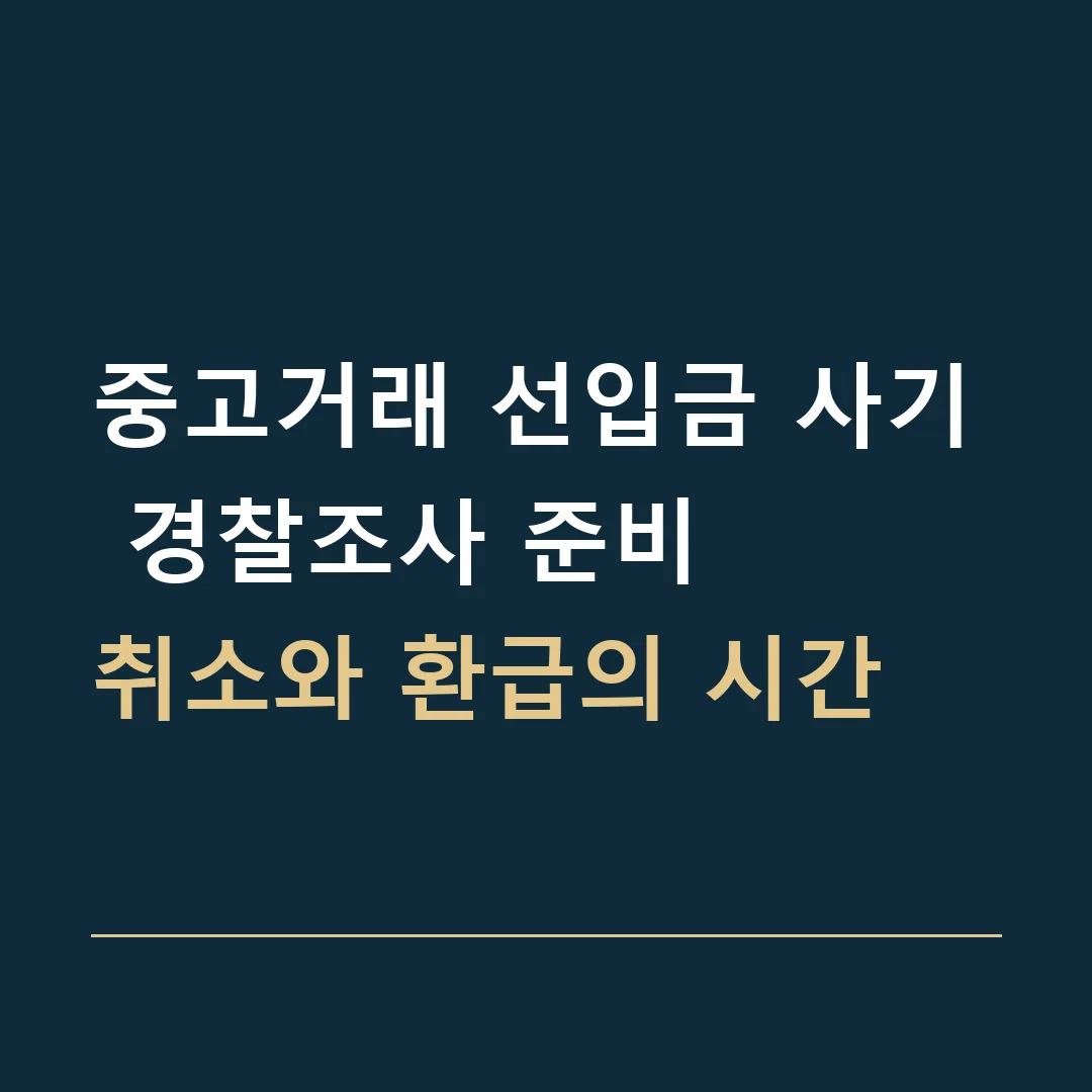 중고거래 선입금 사기 경찰조사 준비 · 취소와 환급의 시간