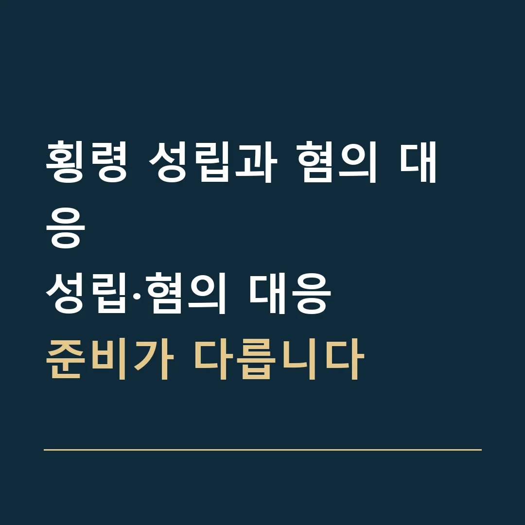 횡령 성립과 혐의 대응 · 성립·혐의 대응
준비가 다릅니다
