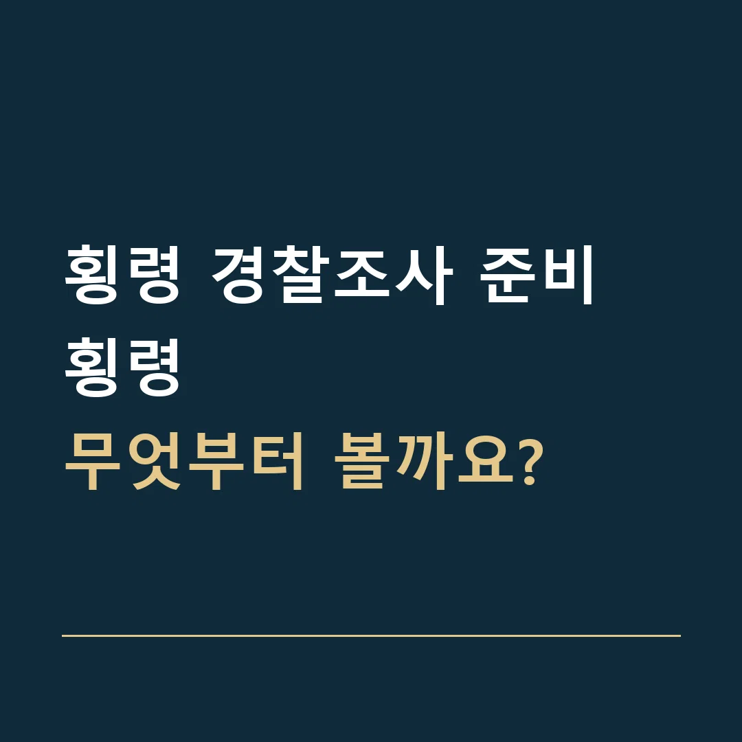 횡령 경찰조사 준비 · 횡령
무엇부터 볼까요?