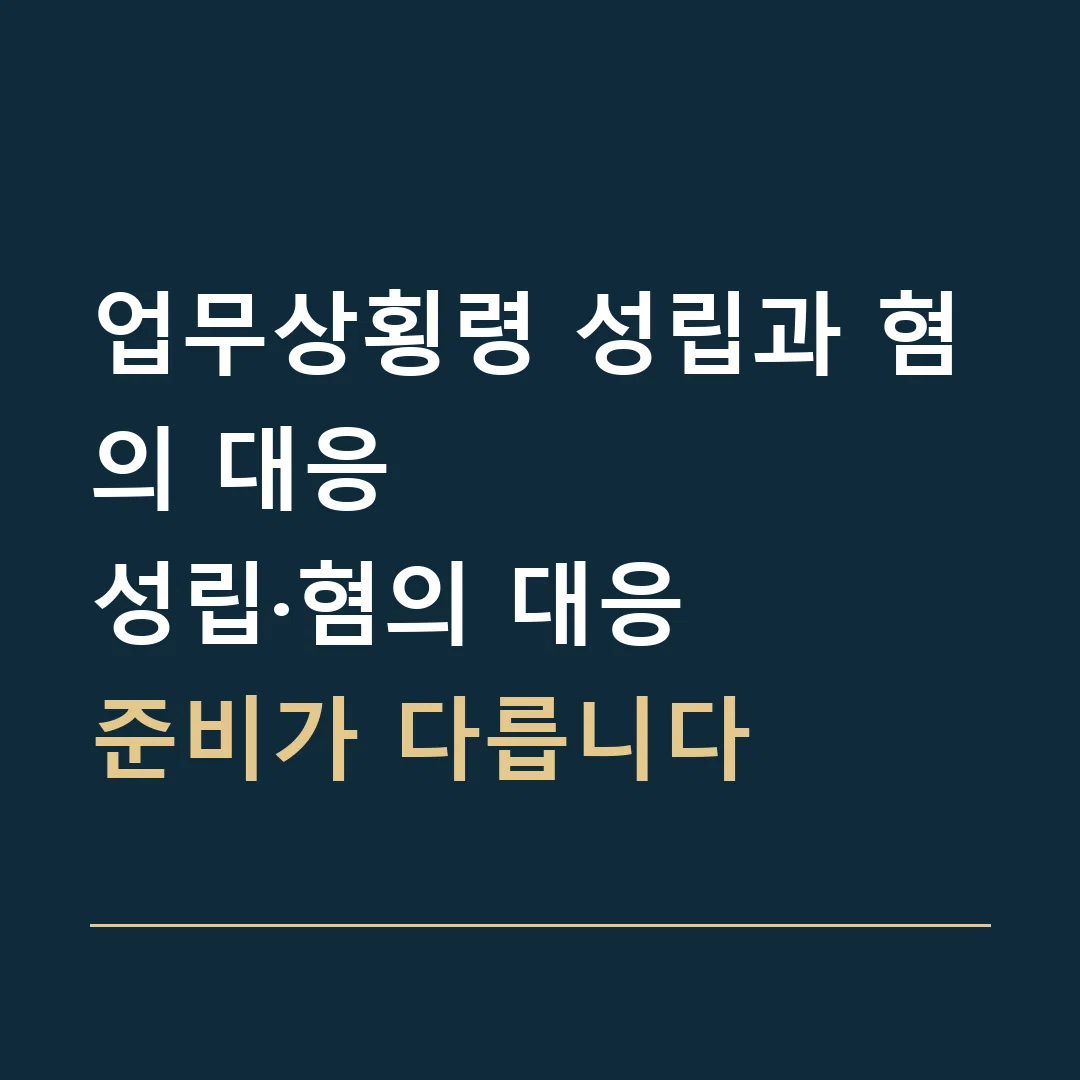 업무상횡령 성립과 혐의 대응 · 성립·혐의 대응
준비가 다릅니다