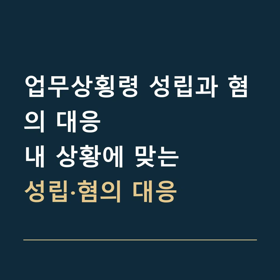 업무상횡령 성립과 혐의 대응 · 내 상황에 맞는
성립·혐의 대응