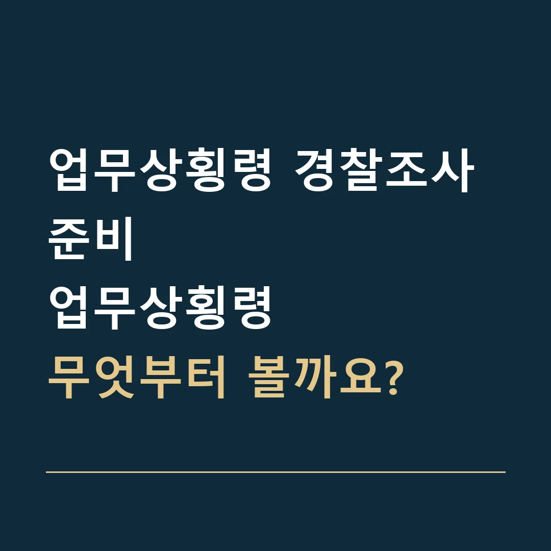 업무상횡령 경찰조사 준비 · 업무상횡령
무엇부터 볼까요?