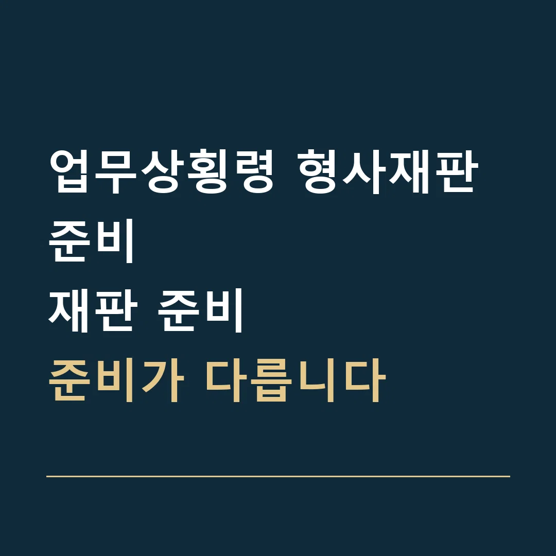 업무상횡령 형사재판 준비 · 재판 준비
준비가 다릅니다