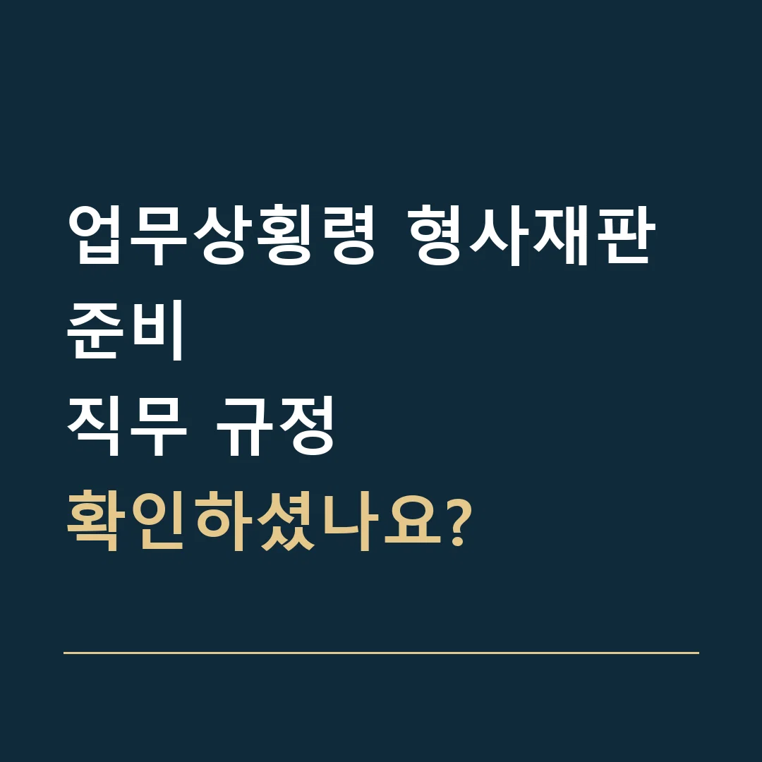 업무상횡령 형사재판 준비 · 직무 규정
확인하셨나요?