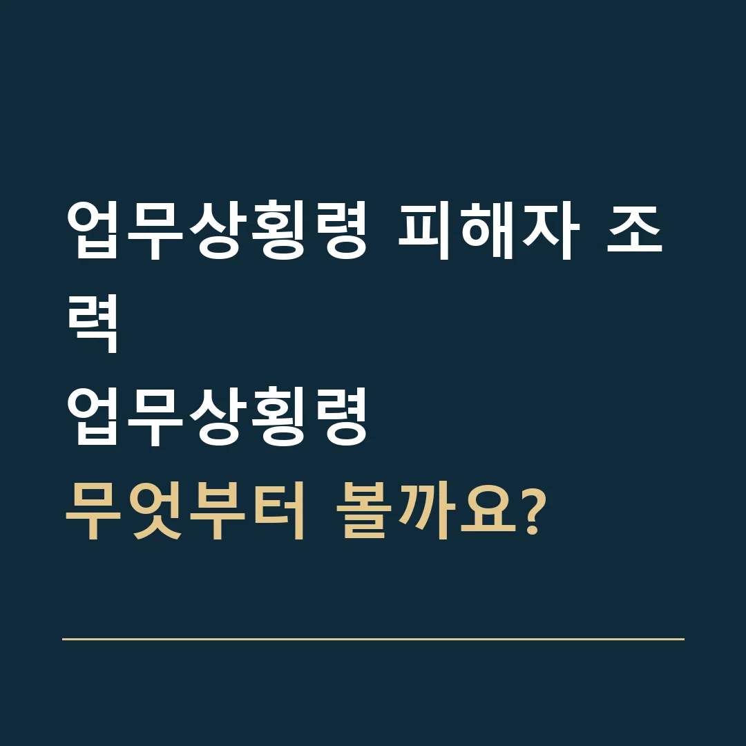업무상횡령 피해자 조력 · 업무상횡령
무엇부터 볼까요?