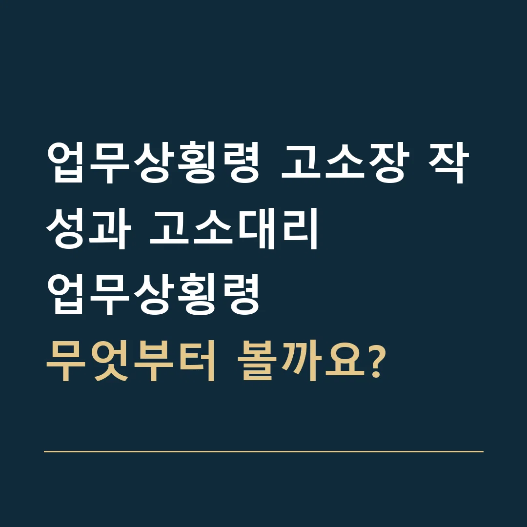 업무상횡령 고소장 작성과 고소대리 · 업무상횡령
무엇부터 볼까요?