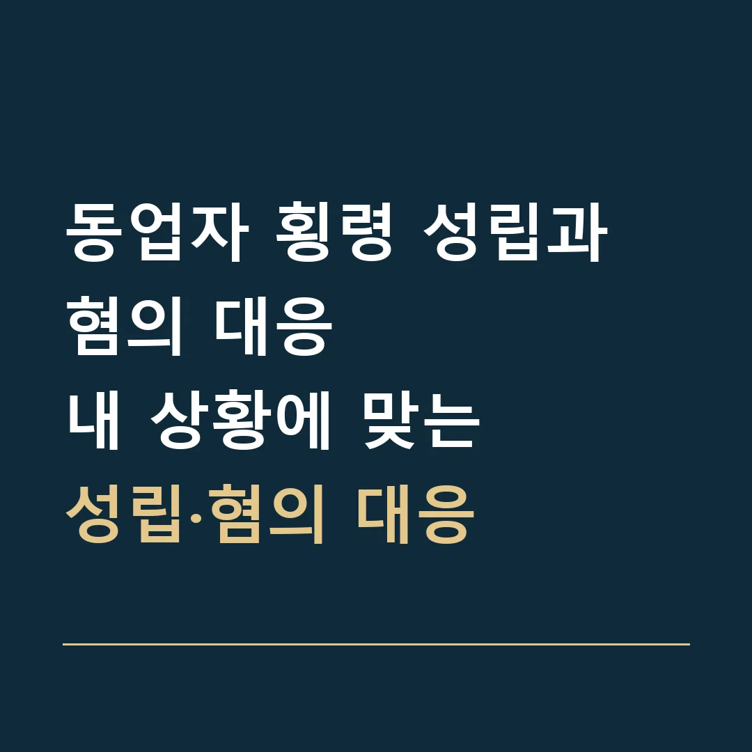 동업자 횡령 성립과 혐의 대응 · 내 상황에 맞는
성립·혐의 대응