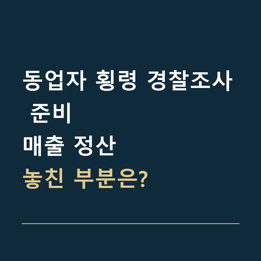 동업자 횡령 경찰조사 준비 · 매출 정산
놓친 부분은?
