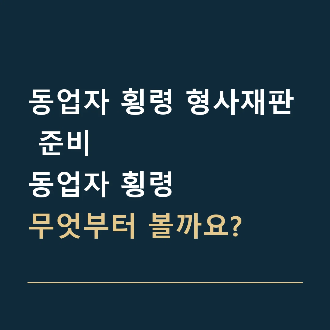 동업자 횡령 형사재판 준비 · 동업자 횡령
무엇부터 볼까요?