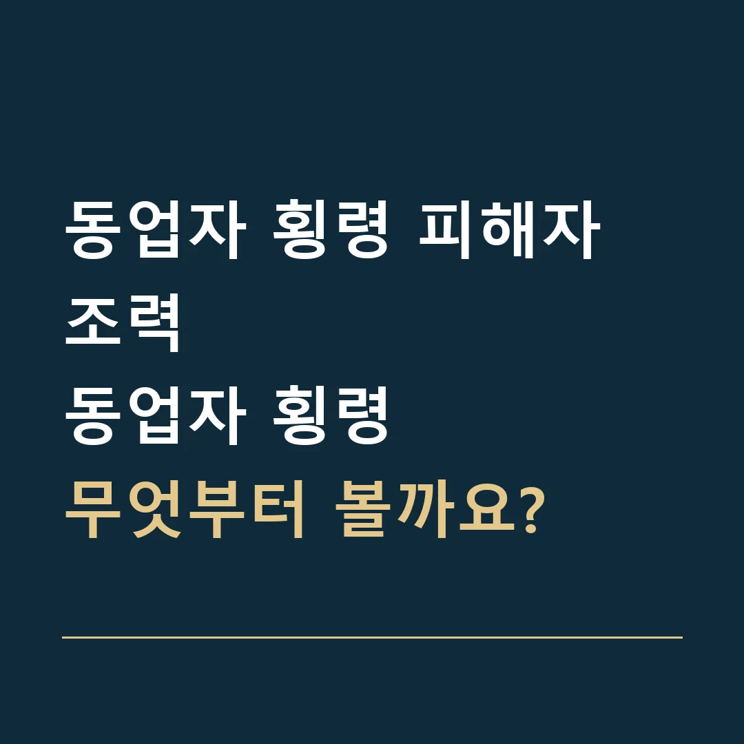 동업자 횡령 피해자 조력 · 동업자 횡령
무엇부터 볼까요?