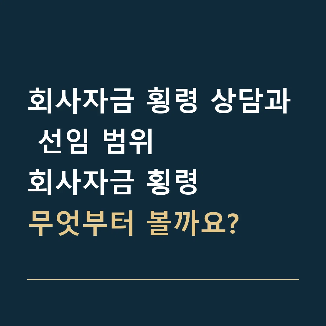 회사자금 횡령 상담과 선임 범위 · 회사자금 횡령
무엇부터 볼까요?