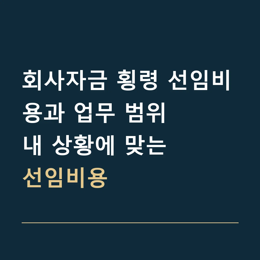 회사자금 횡령 선임비용과 업무 범위 · 내 상황에 맞는
선임비용