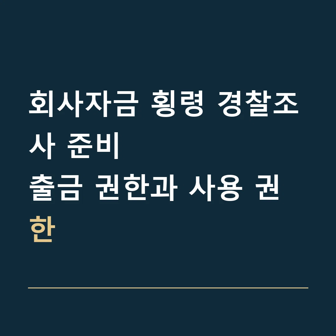 회사자금 횡령 경찰조사 준비 · 출금 권한과 사용 권한