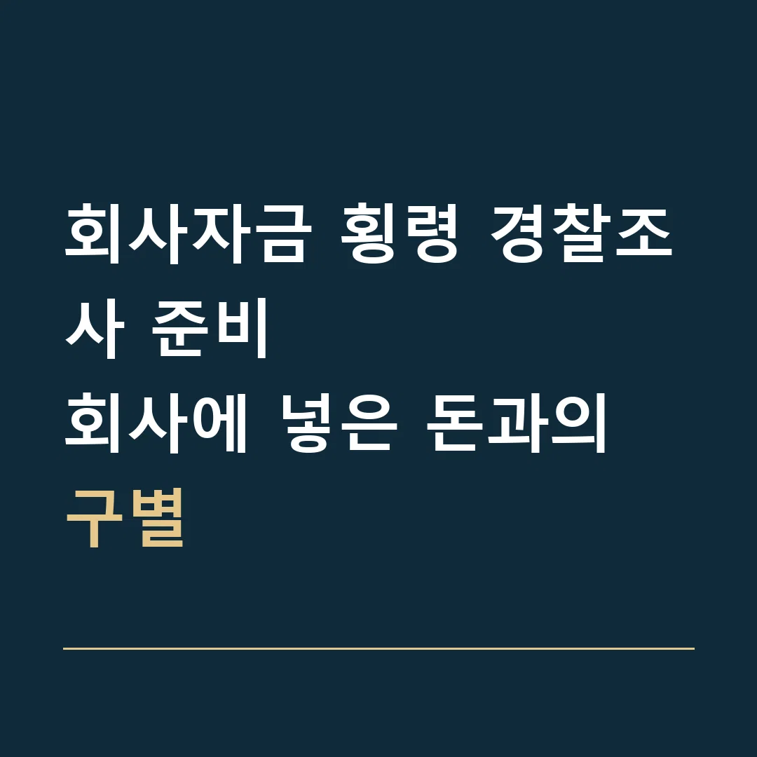 회사자금 횡령 경찰조사 준비 · 회사에 넣은 돈과의 구별