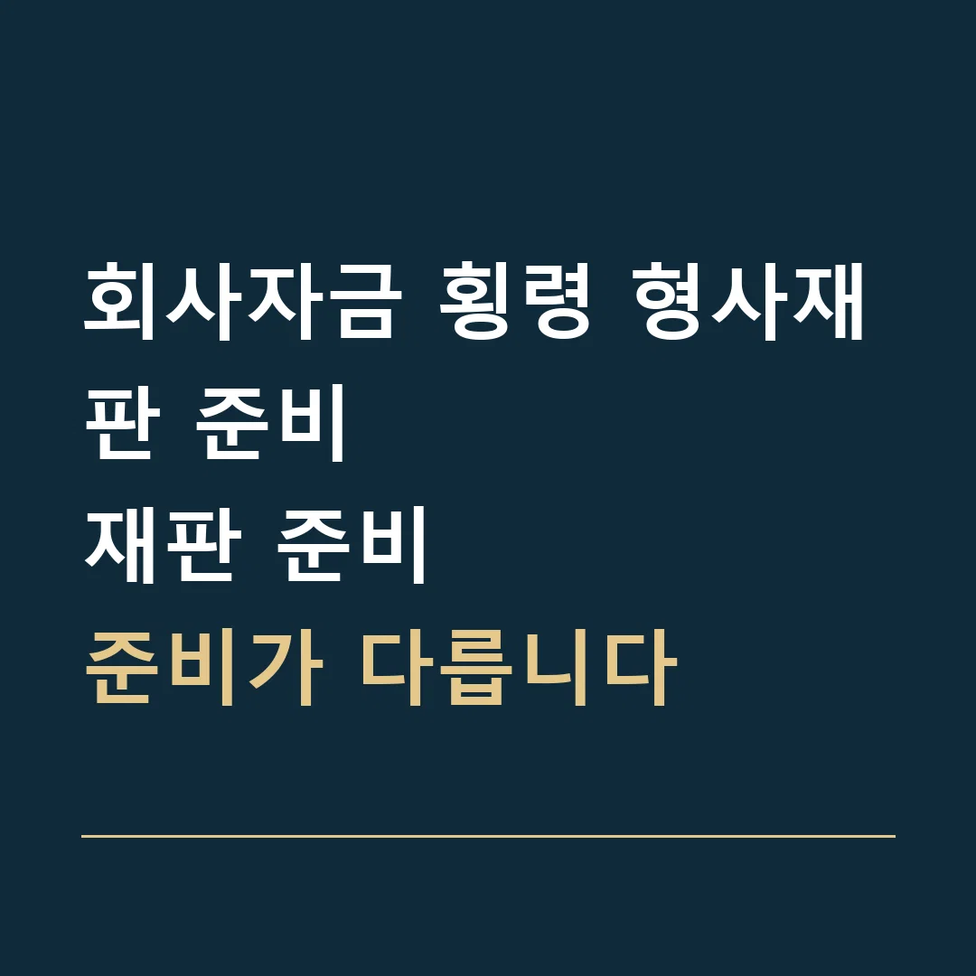 회사자금 횡령 형사재판 준비 · 재판 준비
준비가 다릅니다