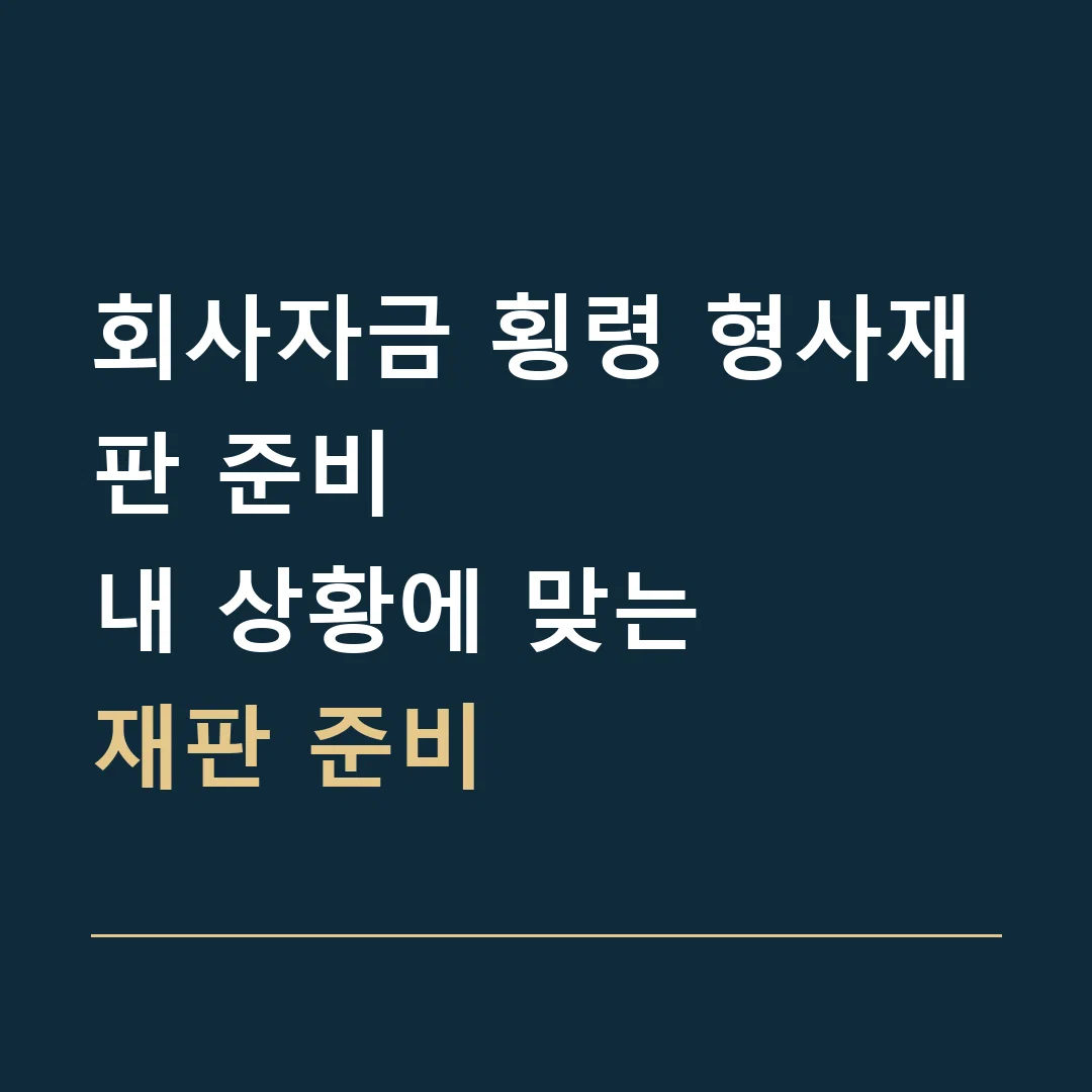 회사자금 횡령 형사재판 준비 · 내 상황에 맞는
재판 준비