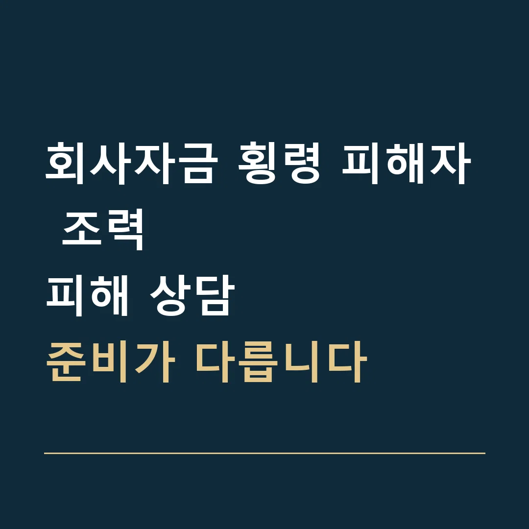 회사자금 횡령 피해자 조력 · 피해 상담
준비가 다릅니다