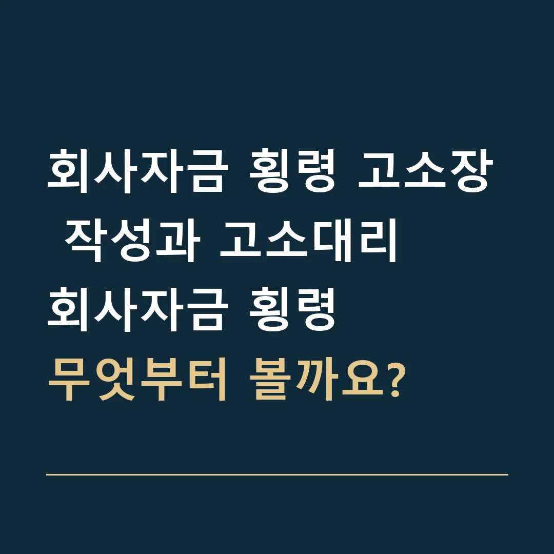 회사자금 횡령 고소장 작성과 고소대리 · 회사자금 횡령
무엇부터 볼까요?