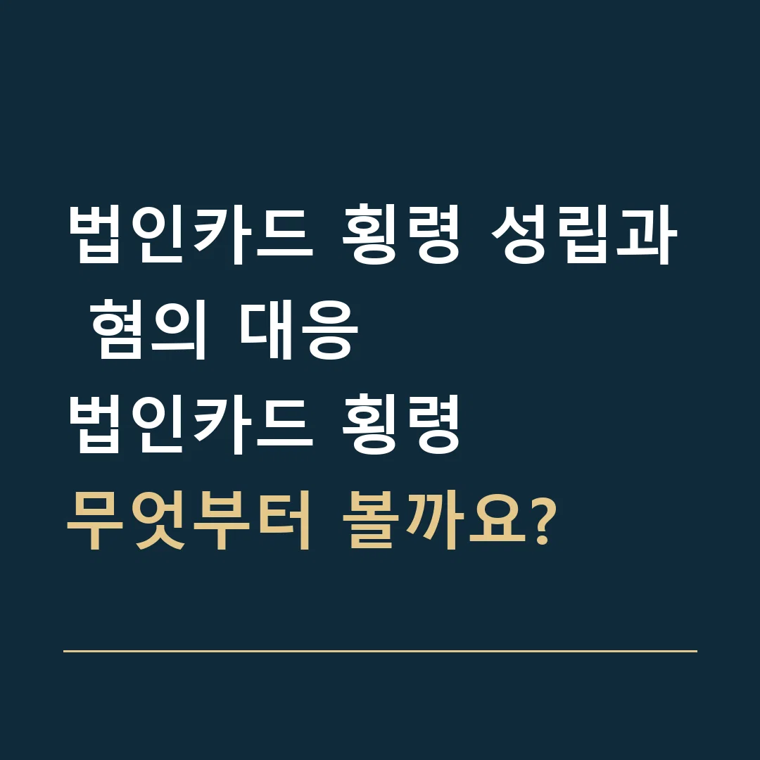 법인카드 횡령 성립과 혐의 대응 · 법인카드 횡령
무엇부터 볼까요?