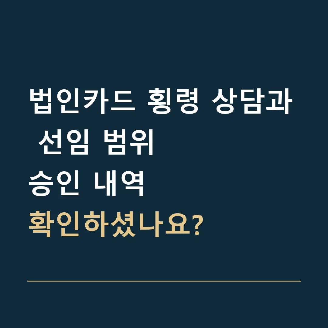 법인카드 횡령 상담과 선임 범위 · 승인 내역
확인하셨나요?