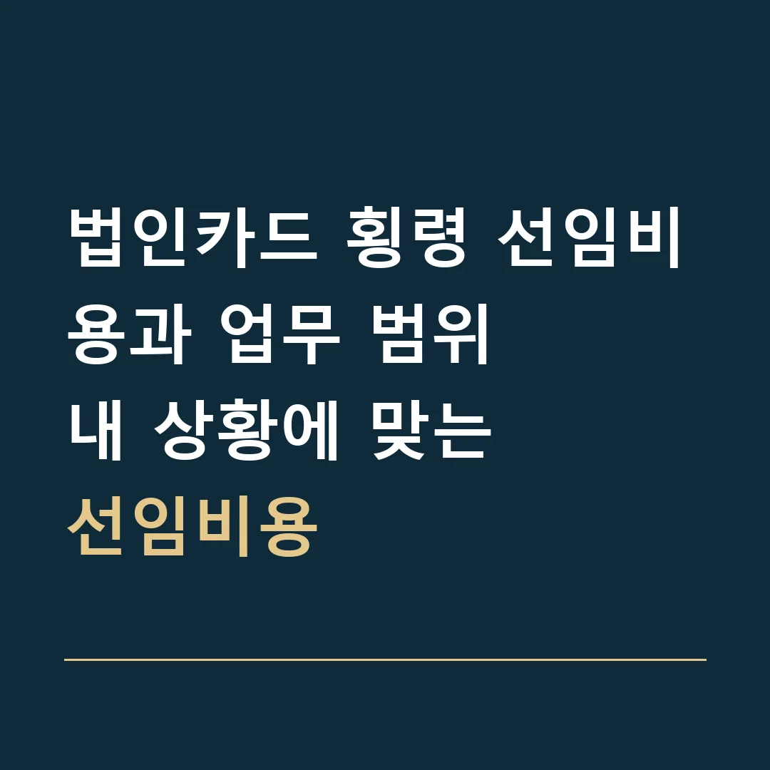 법인카드 횡령 선임비용과 업무 범위 · 내 상황에 맞는
선임비용