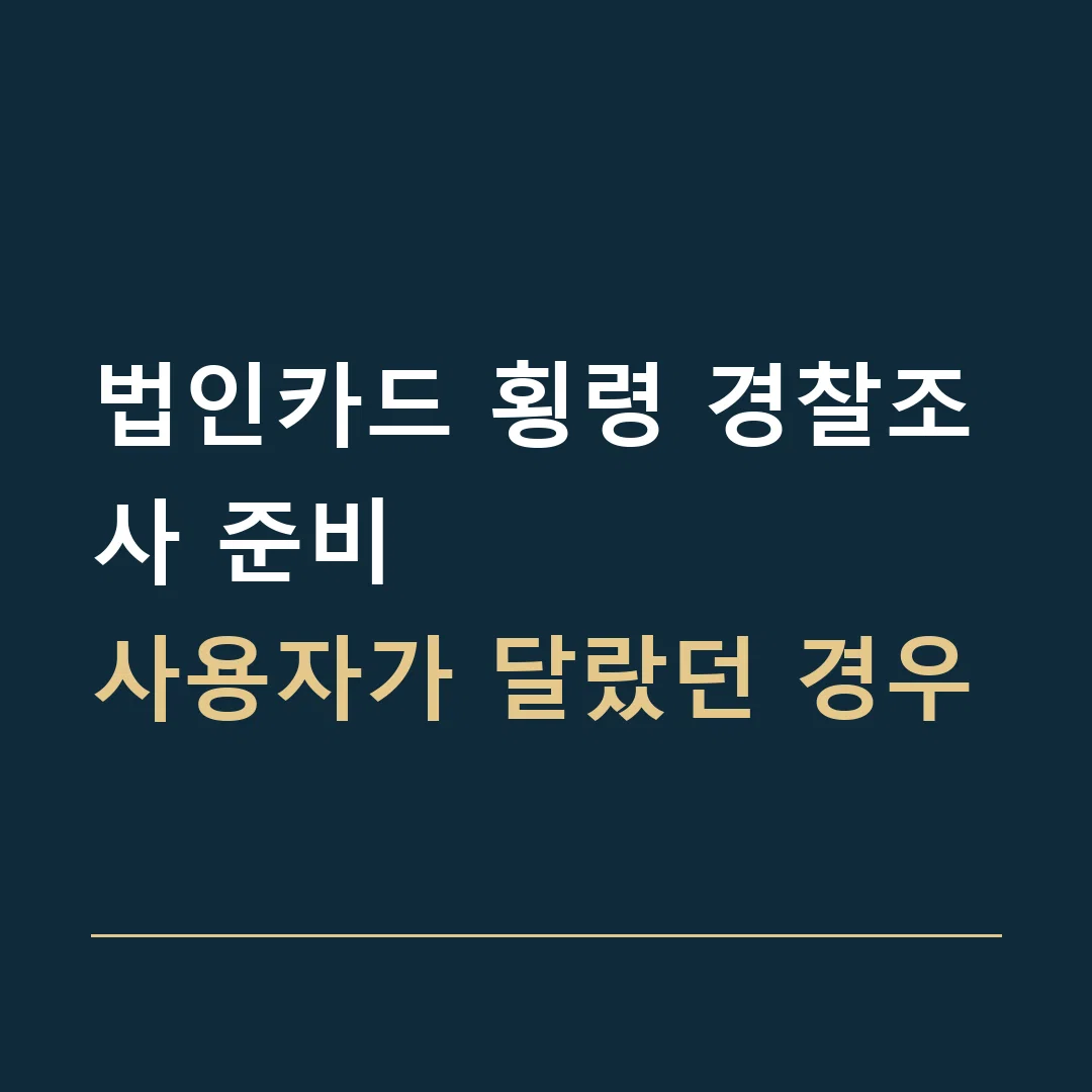 법인카드 횡령 경찰조사 준비 · 사용자가 달랐던 경우