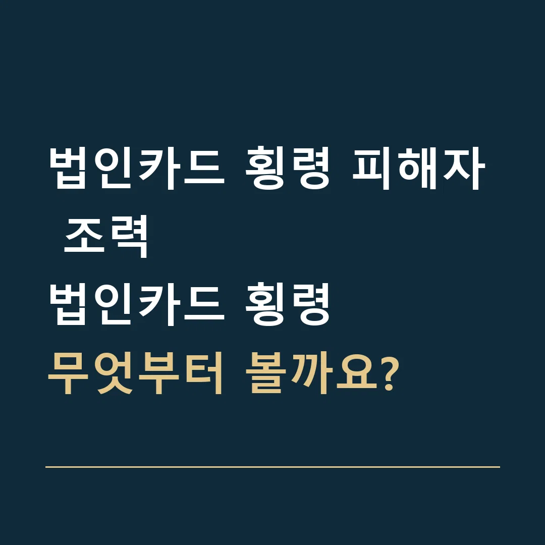 법인카드 횡령 피해자 조력 · 법인카드 횡령
무엇부터 볼까요?