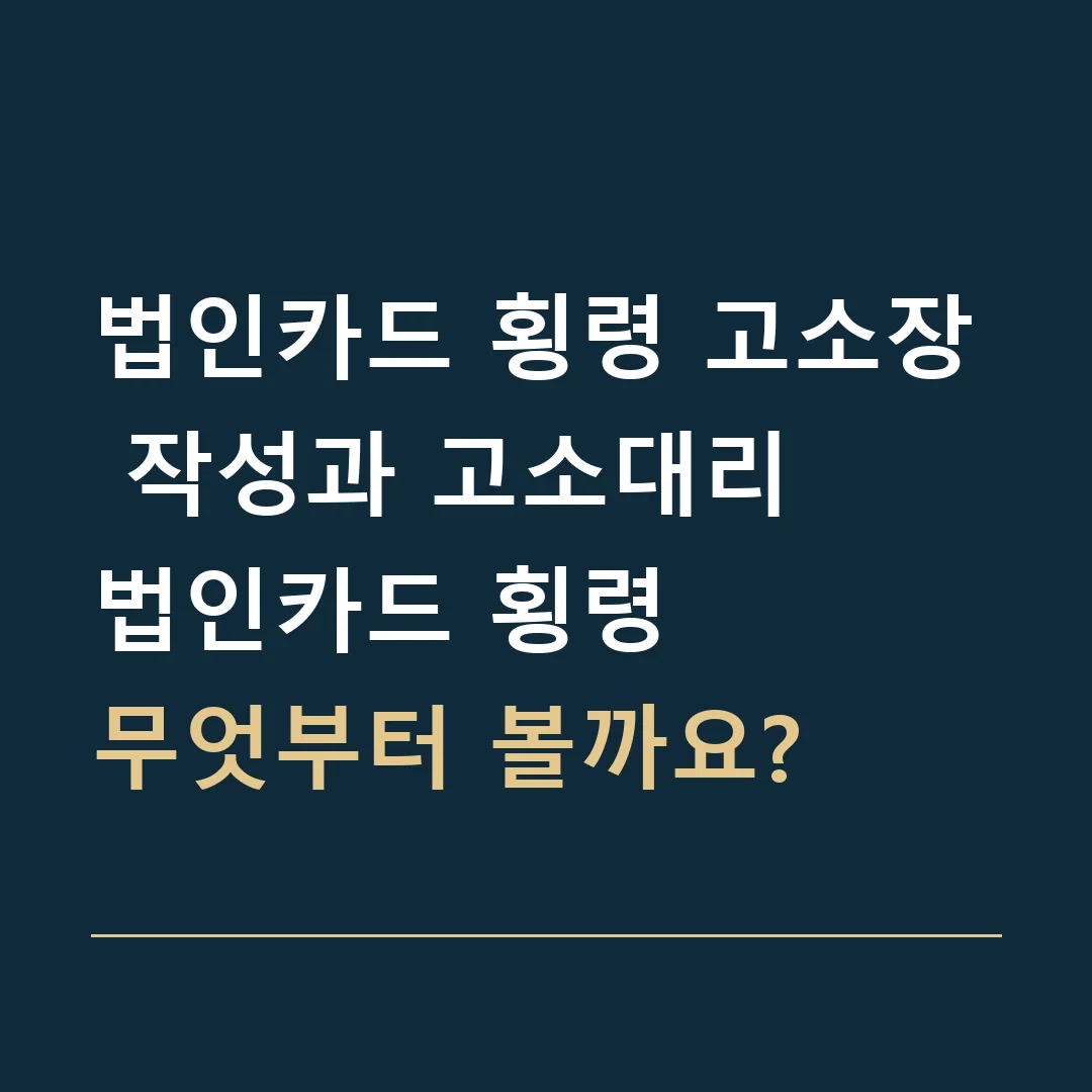 법인카드 횡령 고소장 작성과 고소대리 · 법인카드 횡령
무엇부터 볼까요?