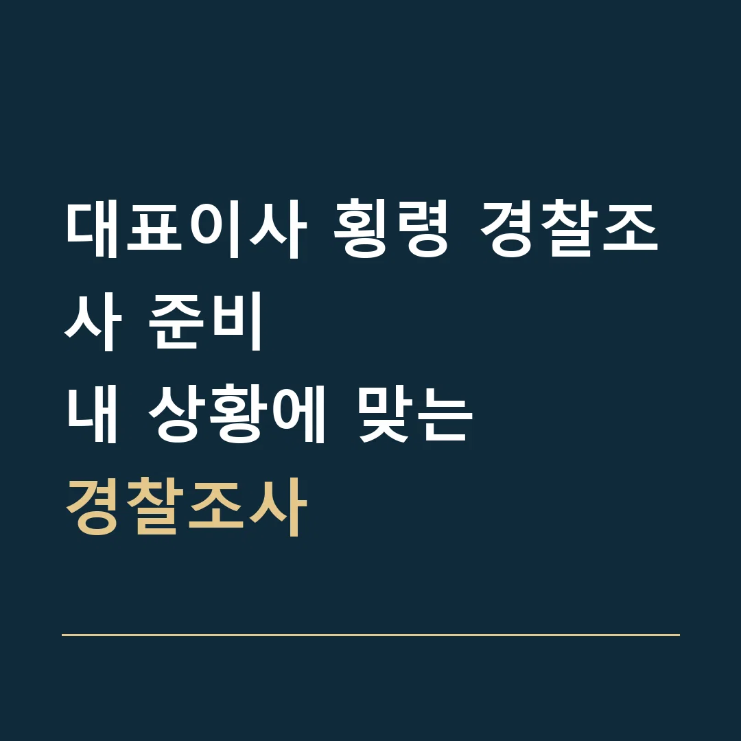 대표이사 횡령 경찰조사 준비 · 내 상황에 맞는
경찰조사