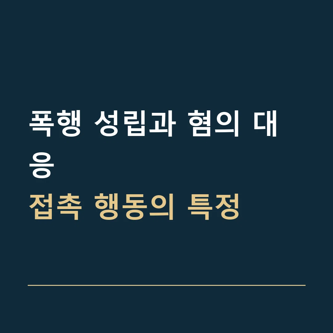 폭행 성립과 혐의 대응 · 접촉 행동의 특정