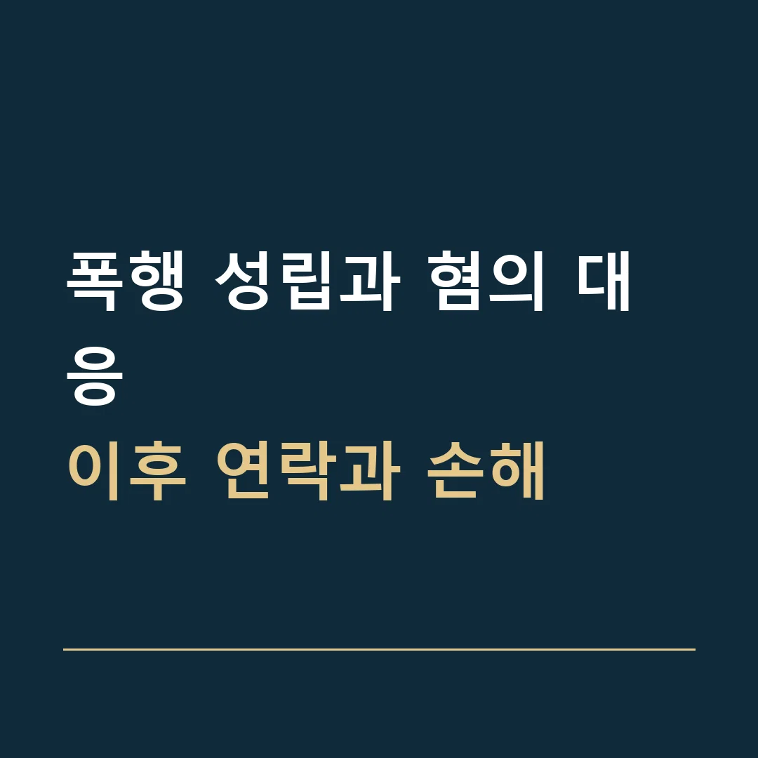 폭행 성립과 혐의 대응 · 이후 연락과 손해