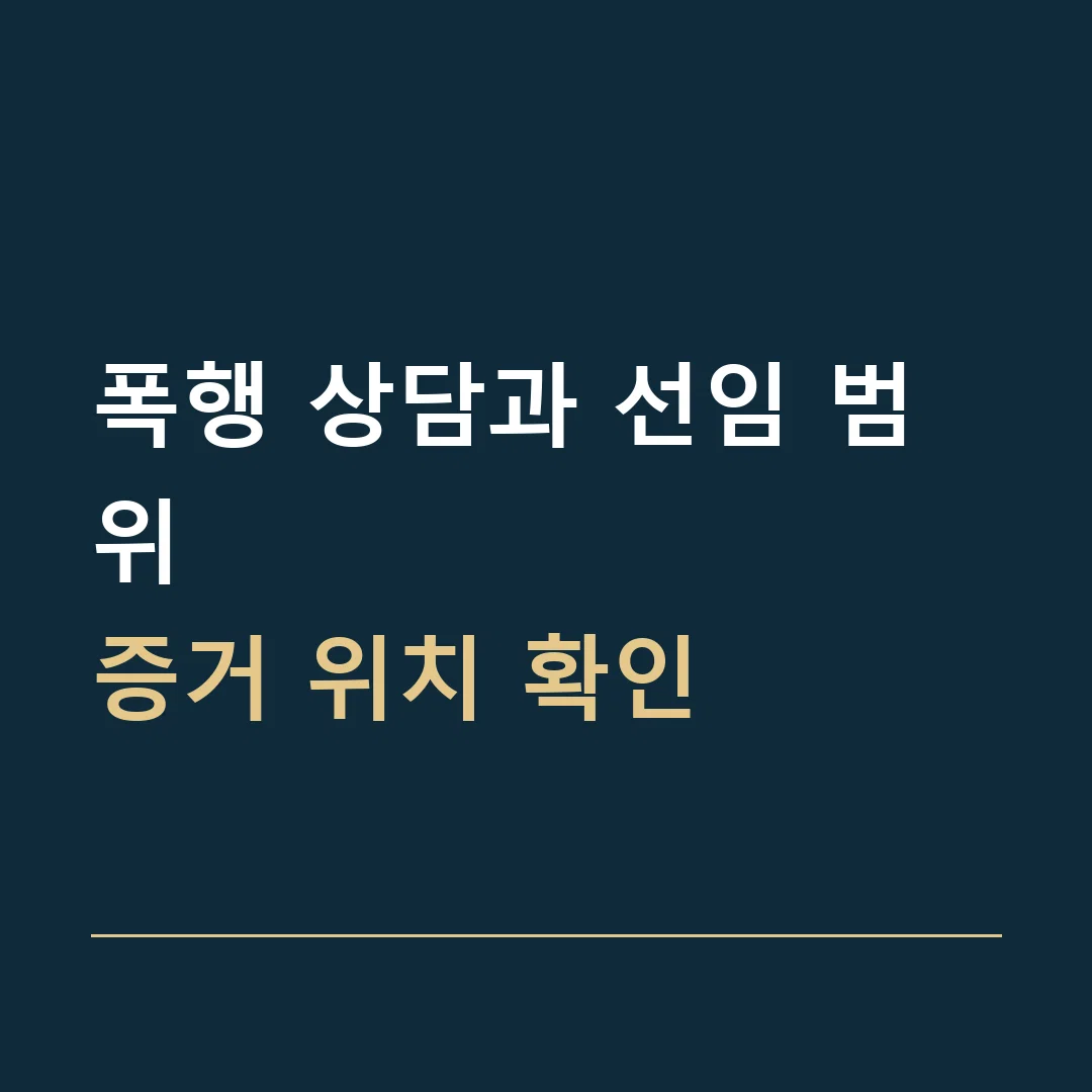 폭행 상담과 선임 범위 · 증거 위치 확인