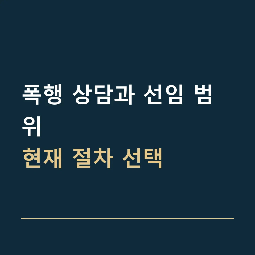 폭행 상담과 선임 범위 · 현재 절차 선택