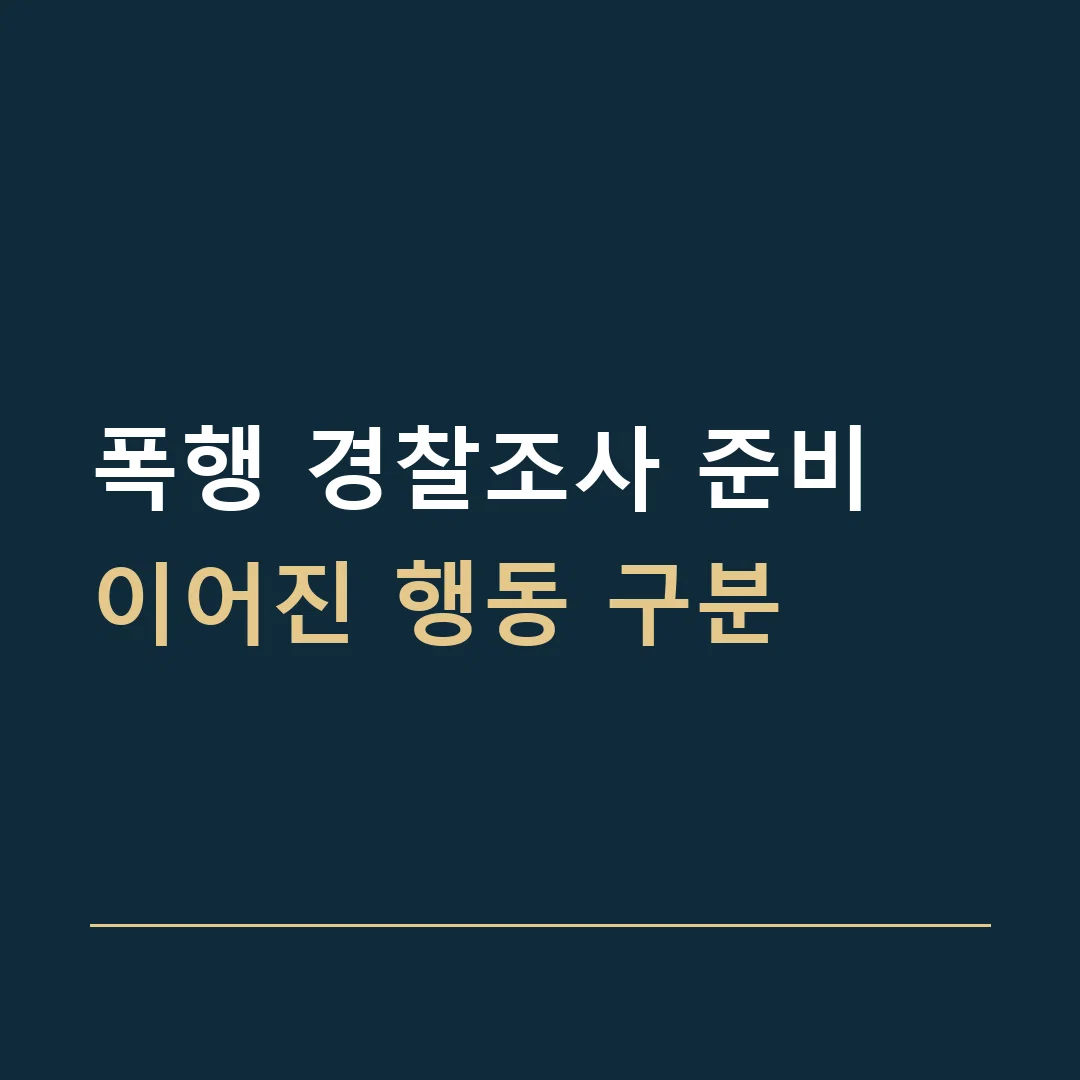폭행 경찰조사 준비 · 이어진 행동 구분