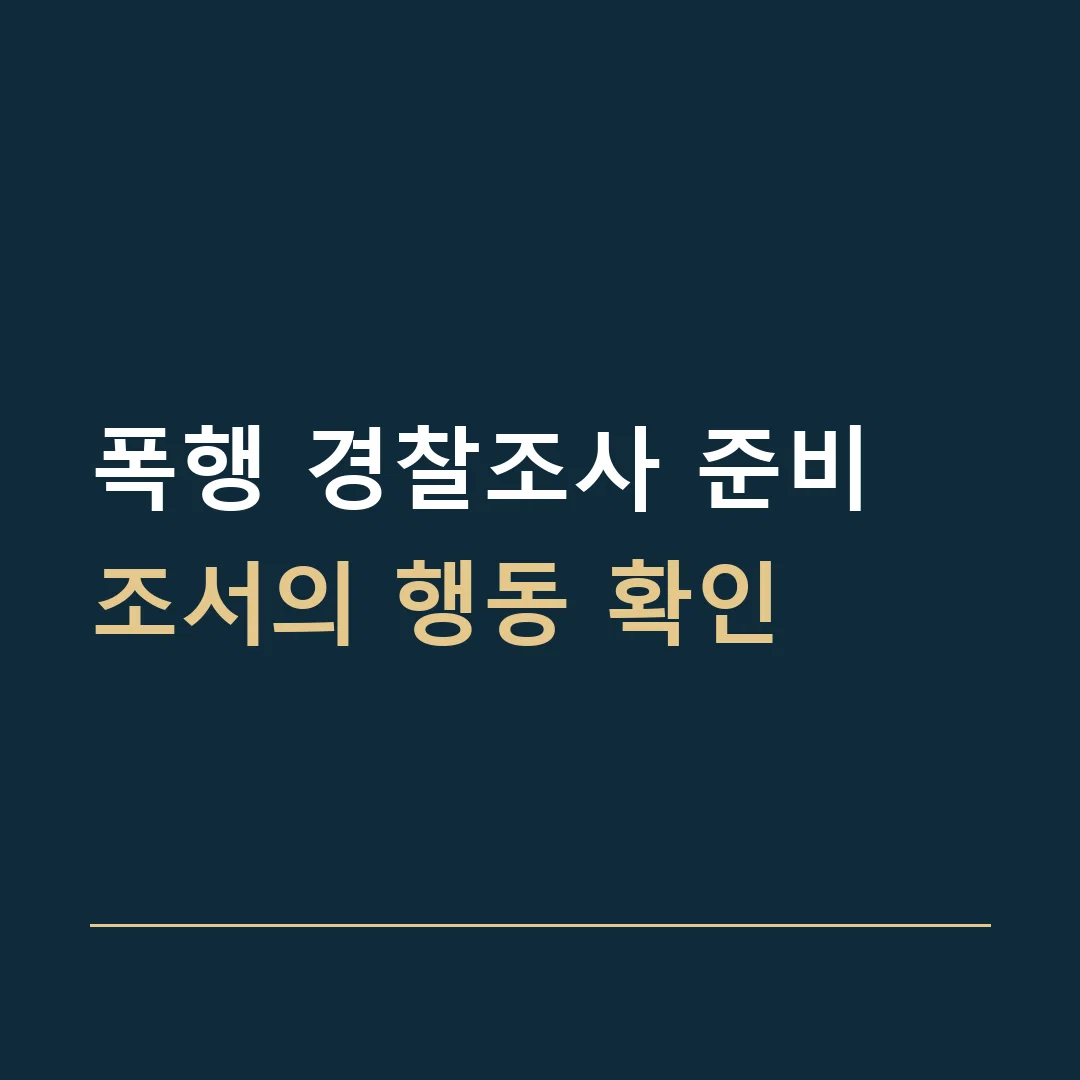 폭행 경찰조사 준비 · 조서의 행동 확인