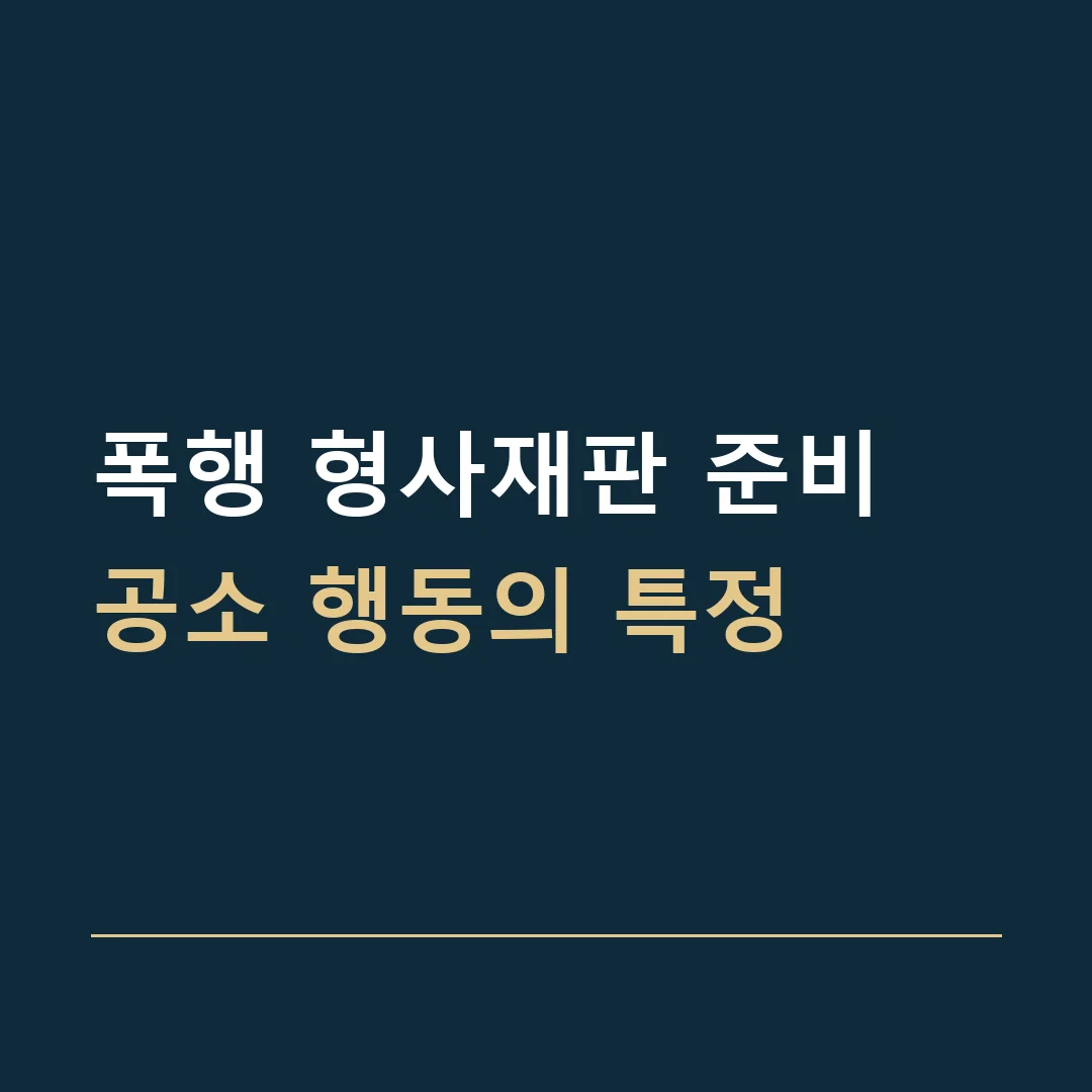 폭행 형사재판 준비 · 공소 행동의 특정