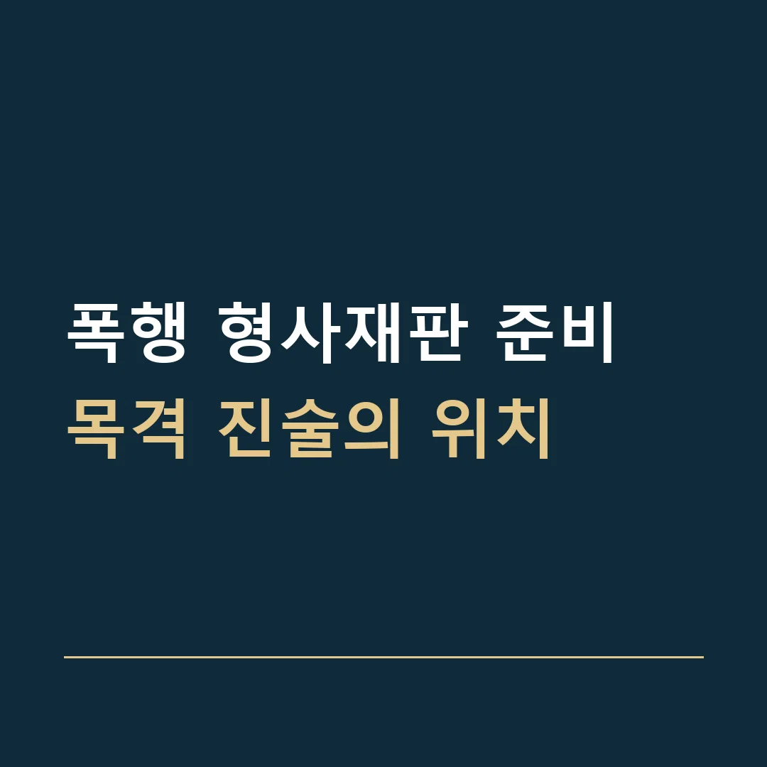 폭행 형사재판 준비 · 목격 진술의 위치