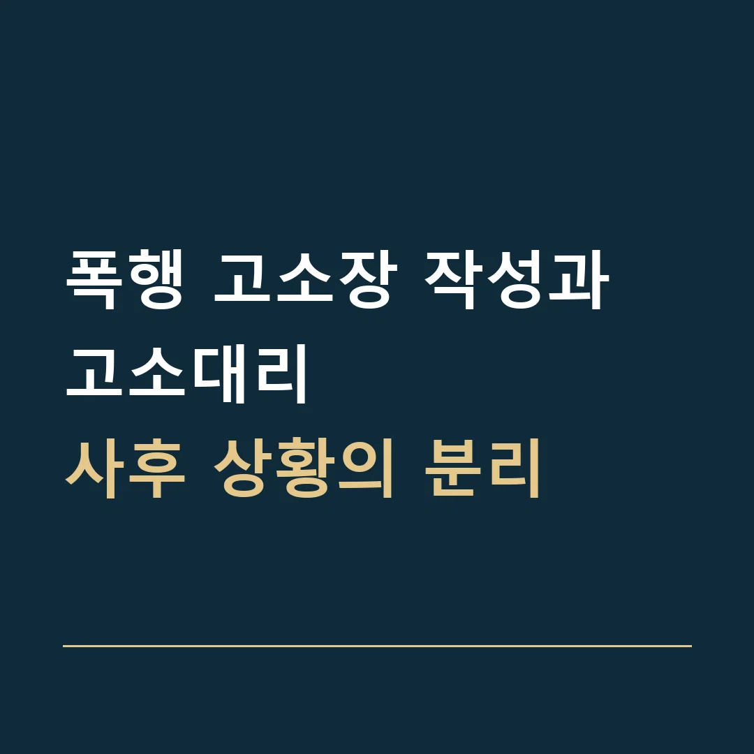 폭행 고소장 작성과 고소대리 · 사후 상황의 분리