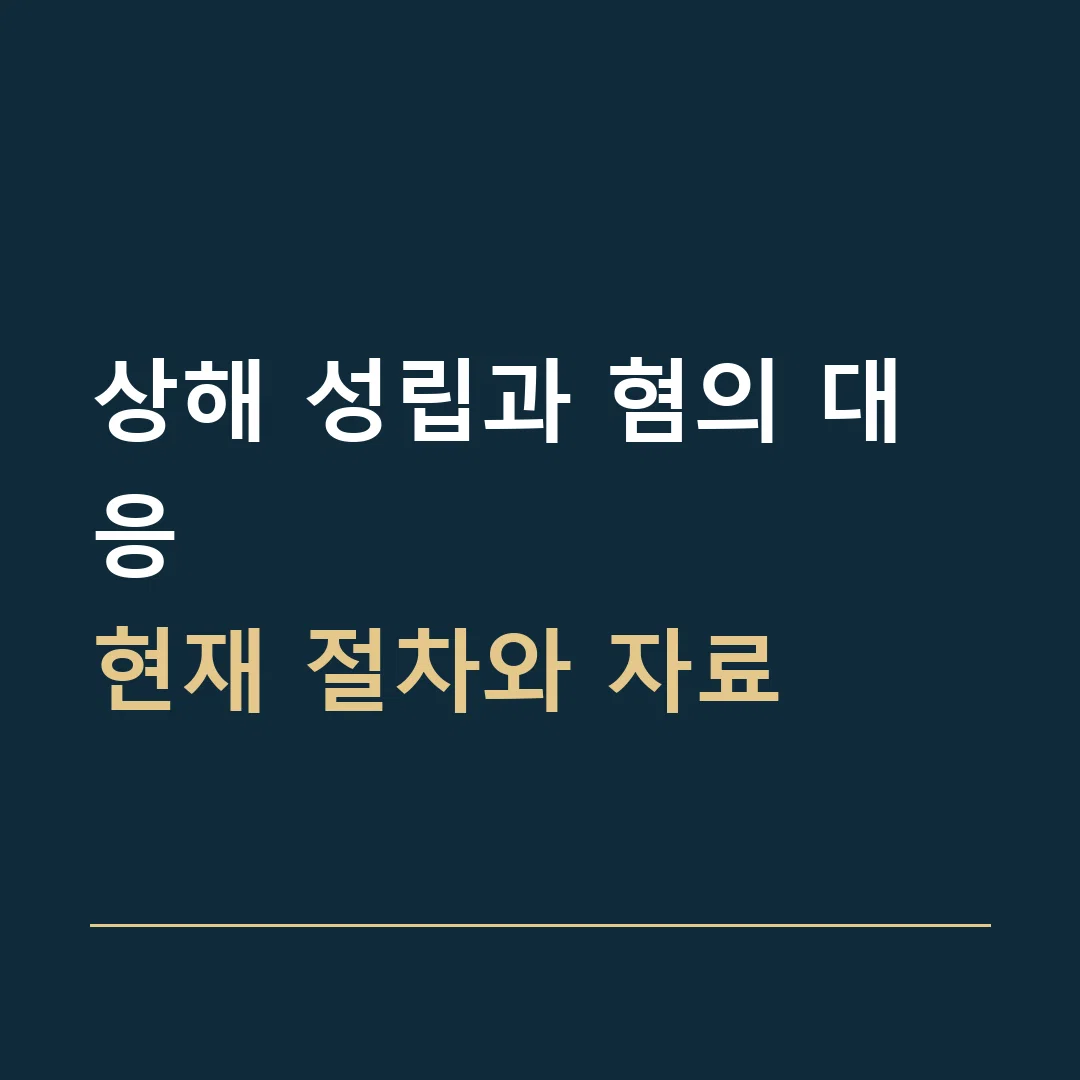 상해 성립과 혐의 대응 · 현재 절차와 자료