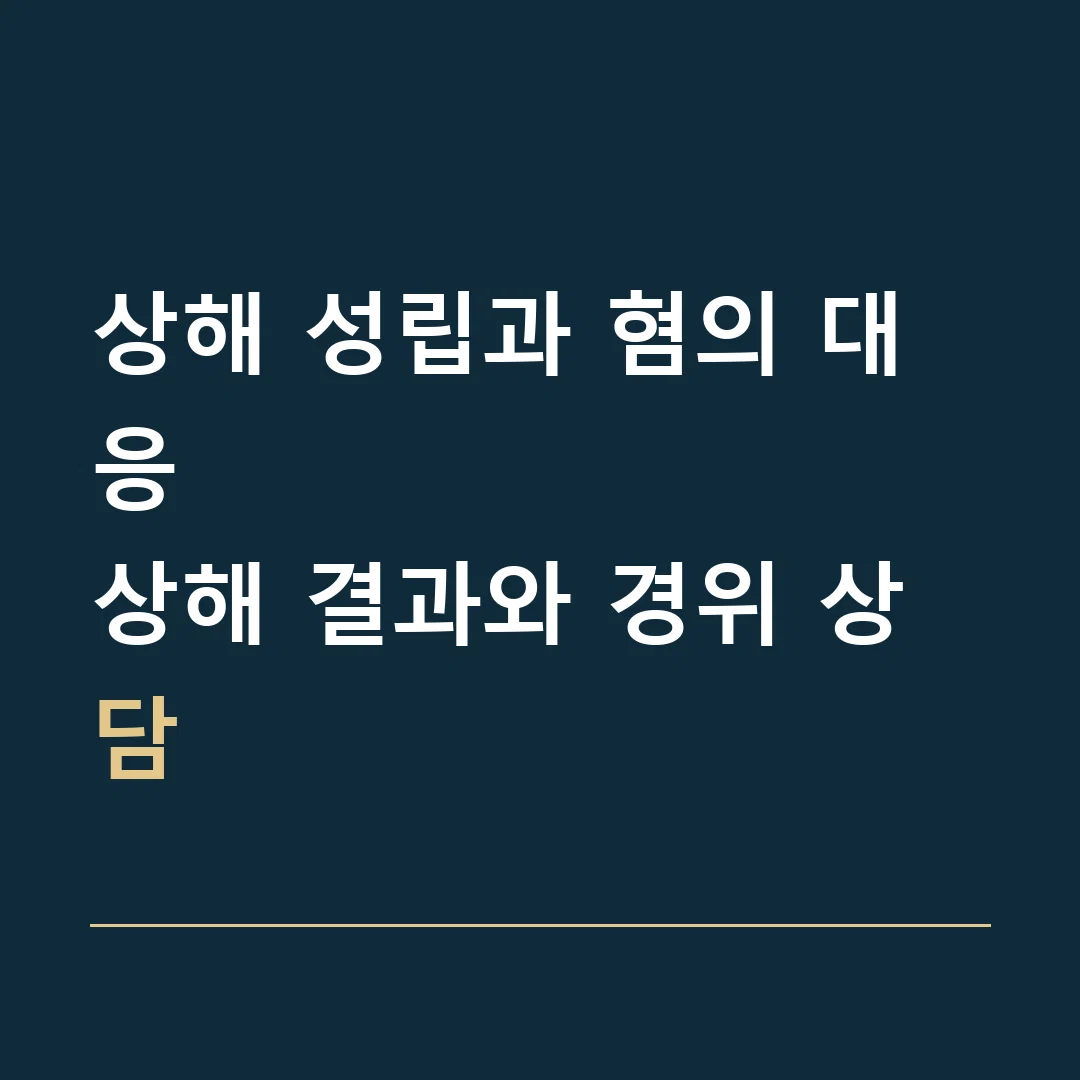상해 성립과 혐의 대응 · 상해 결과와 경위 상담