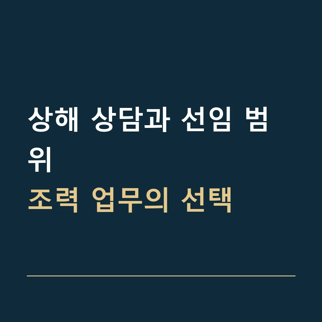 상해 상담과 선임 범위 · 조력 업무의 선택